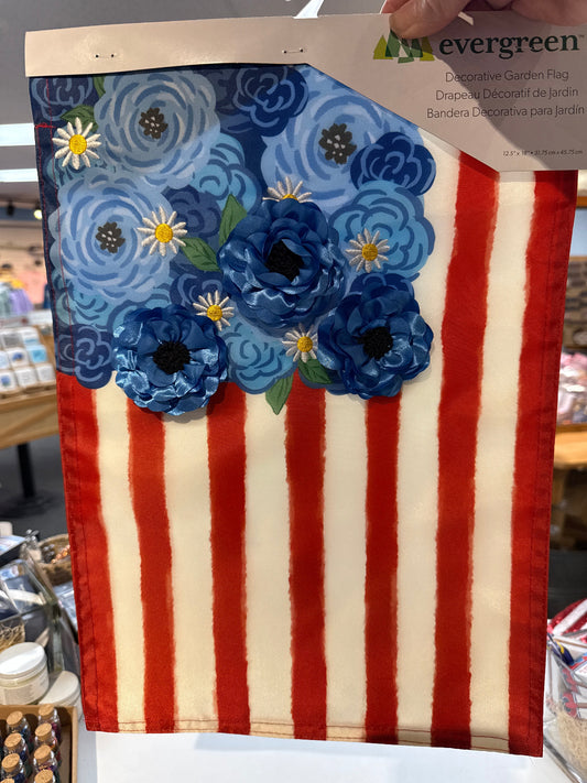 American flag appliqué garden flag