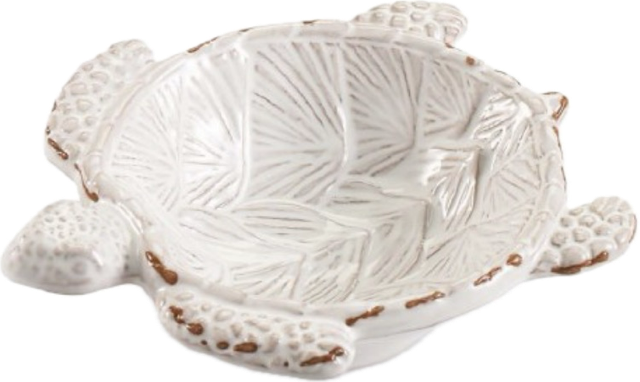 White ceramic turtle trinket dish bowl