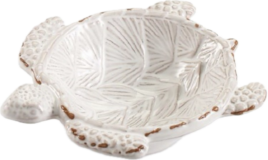 White ceramic turtle trinket dish bowl