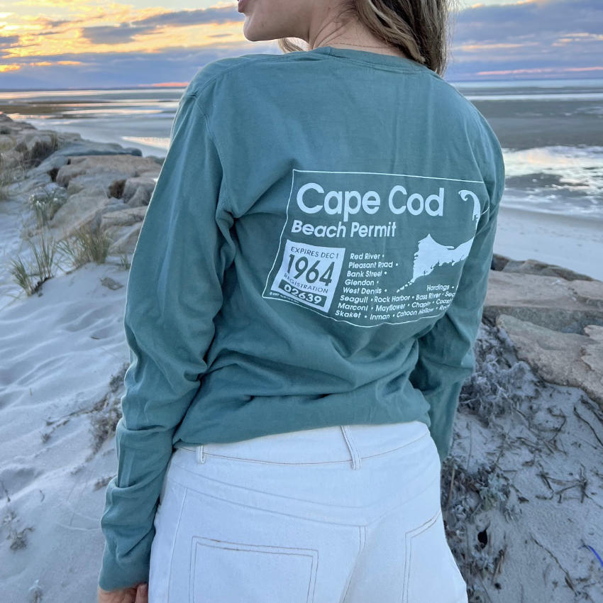I love this cactus green Comfort Wash Beach Permit Tee! | Made on Cape Cod | LaBelle Cape Cod