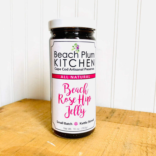 Cape Cod's Beach Plum Kitchen makes their signature amazing, artisanal Beach Rose Hip Jelly with all natural, non-gmo ingredients.
