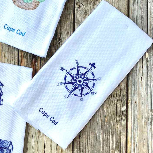 Cape Cod Kitchen Towel - Compass | Think about your trip to the Cape while drying dishes! | LaBelle's General Store