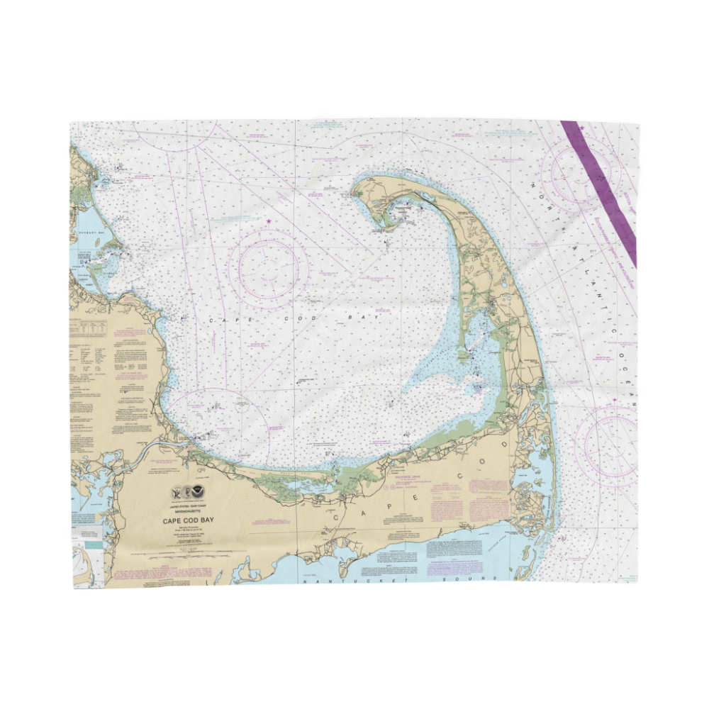 Cape Cod Bay Nautical Chart 13246 Plush Blanket LaBelle's General Store
