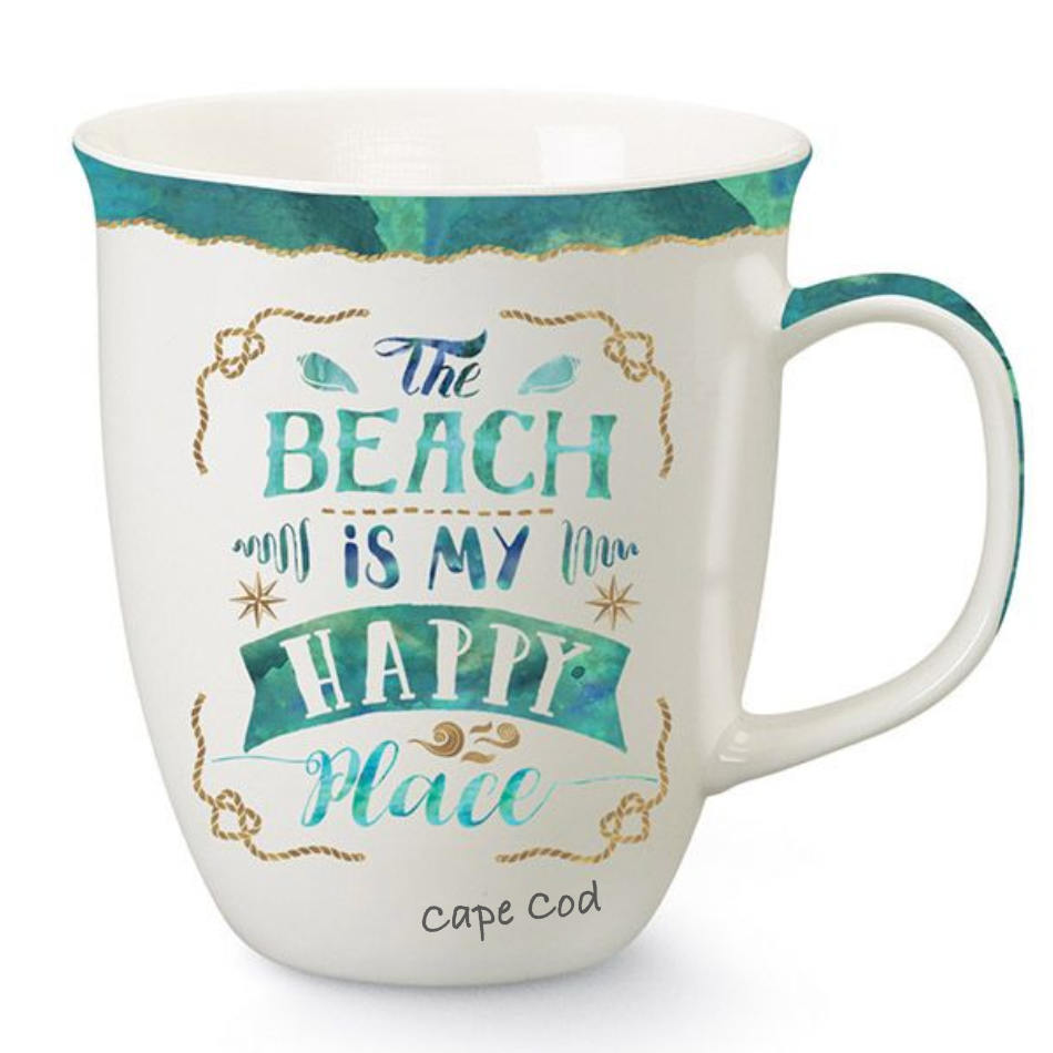 The Beach is My Happy Place Cape Cod Mug is the mug to give to your favorite beach girl. 
