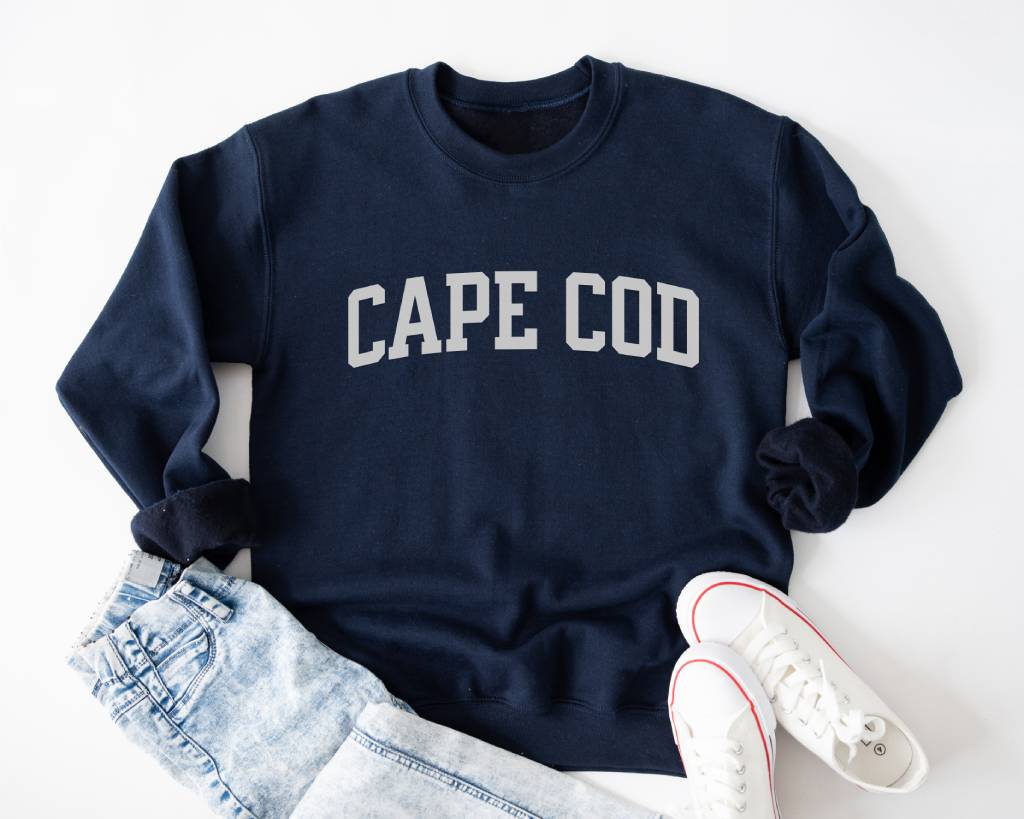 Crewneck Sweatshirt - Classic Cape Cod Navy Design