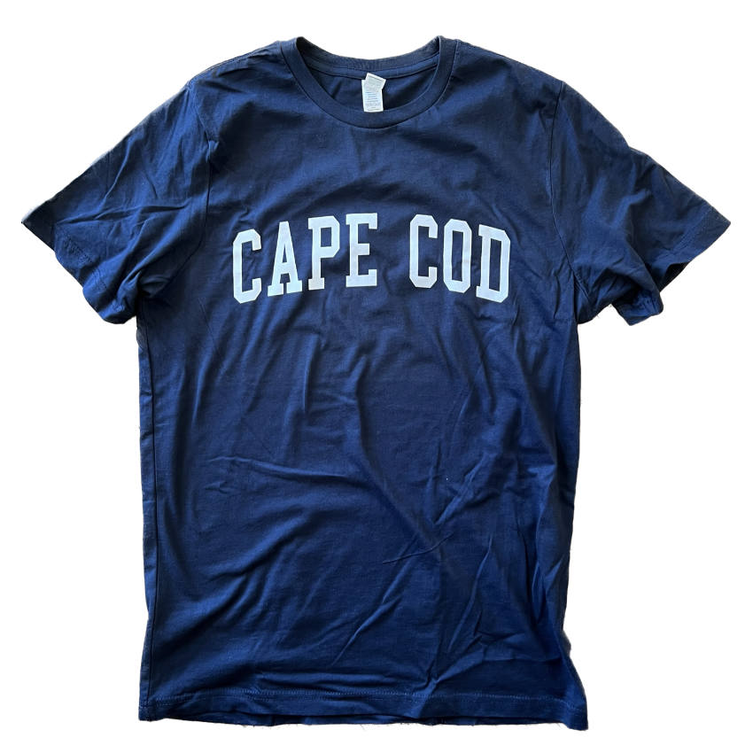 Our Classic Cape Cod T-Shirt is made of 100% combed cotton jersey | Navy Cape Cod T-Shirt | The classic silhouette and block letters of this Cape Cod tee makes it a weekend wardrobe essential.