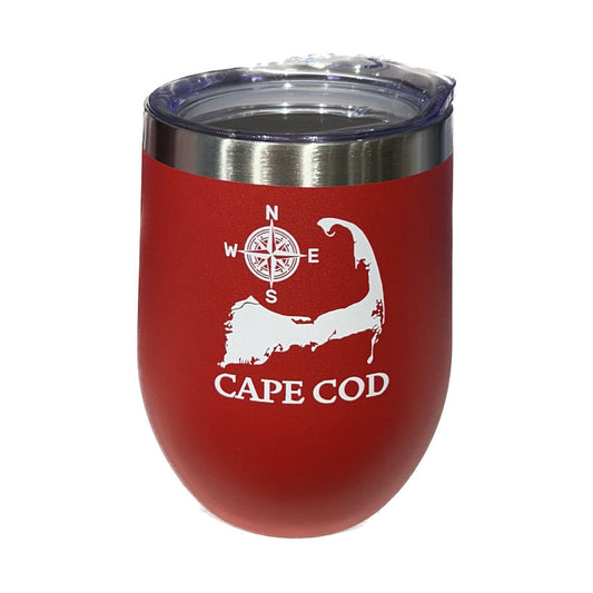 I love a pop of red! and this awesome Cape Cod Stemless Wine Tumbler | LaBelle Cape Cod