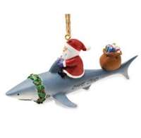 Cape Cod Shark & Santa Ornament