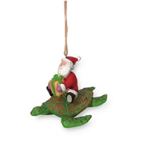 Oh, I love sea turtles! | Cape Cod Sea Turtle & Santa Ornament | Laser cut wooden Christmas Ornament.