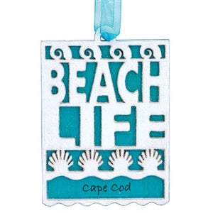 love Beach Life Cape Cod Ornament | Laser cut wooden Christmas Ornament.