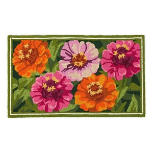 Perfect accent for cottage style! | Plow & Hearth Zinnias Hooked Rug  | LaBelle Cape Cod