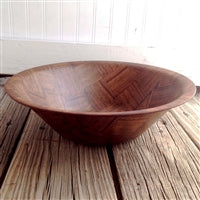 Weavewood Walnut Salad Bowl | Vintage style wooden salad serving bowl made in America | LaBelle's General Store