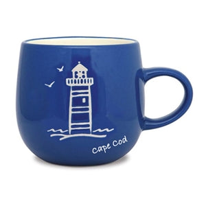 love this petite blue lighthouse etched mug |  Batik Mug - Batik Mug - Lighthouse | LaBelle's General Store