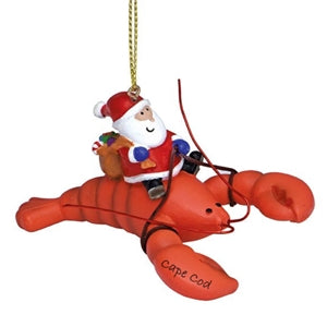 I love this Santa Riding A Lobster Ornament! | Cape Cod Lobster | LaBelle's General Store