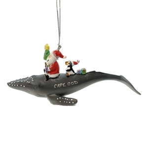 So cute! Santa + Whale Ornament! | LaBelle's General Store