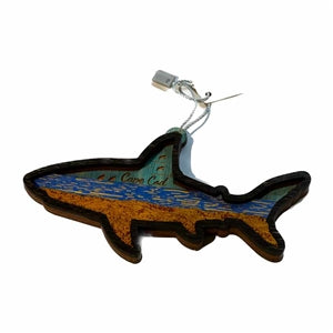 such a handsome shark! | Laser cut wooden Cape Cod Shark Ornament.